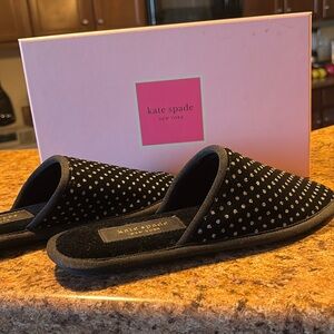 New in box Kate spade slippers size 7 studded black velvet